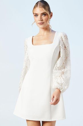 Coast Sequin Lace Sleeve Bridal Mini Dress