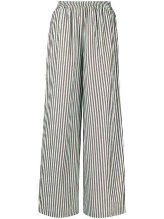 Forte_Forte wide-leg striped trousers - Bruin