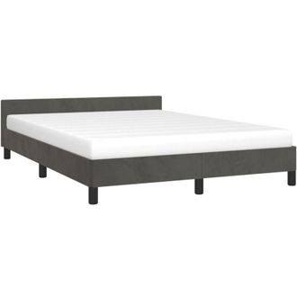 vidaXL Vidaxl - Estructura De Cama Sin Colch&oacute;n Terciopelo Gris Oscuro 140x190cm