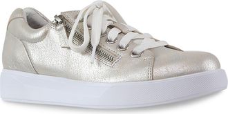 Munro Tilly Sneaker in Stone Matte Silver Leather at Nordstrom Rack, Size 8.5