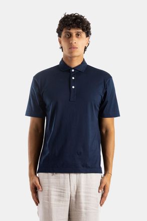 Handvaerk Mens Short-Sleeved Pima Cotton Polo Shirt Dark Navy T-Shirts And Polos