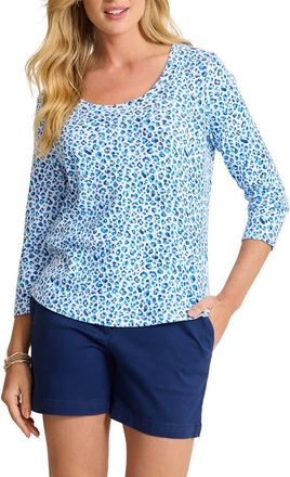 Tommy Bahama Ashley Isles Print Cotton Knit Top in Palace Blue at Nordstrom, Size X-Small