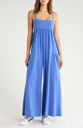 Free People FP Movement Hot Shot Strappy Stretch Cotton Jumpsuit in Pulse at Nordstrom Rack, Size X-Small