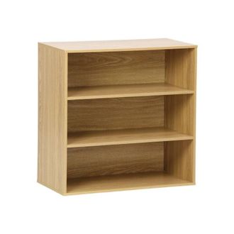 Sweeek Shelf, library, wood effect storage module 2 shelves, Kompo, Light wood, 70x35x70 cm