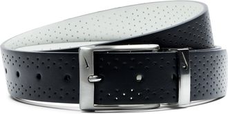 Nike Nike mens Perforated Reversible Belt, Black/White Perf, Medium