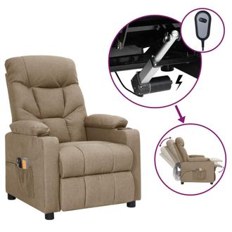 vidaXL Vidaxl - Sill&oacute;n De Masaje El&eacute;ctrico Tela Gris Taup&eacute;