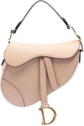 Dior Pre-owned Saddle Bag - Dames - Vintage Schoudertas - Beige - ONE Size - Leer - Vintage