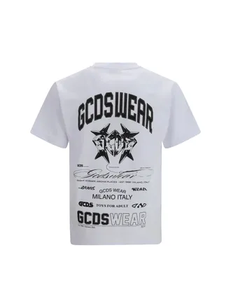 GCDS History Print Cotton T-Shirt - White