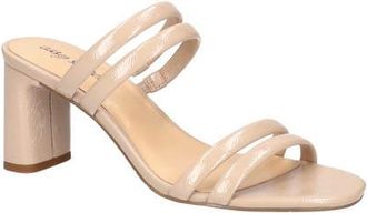 Easy Street Jemma Slide Sandal in Nude Crinkled Patent at Nordstrom, Size 7.5