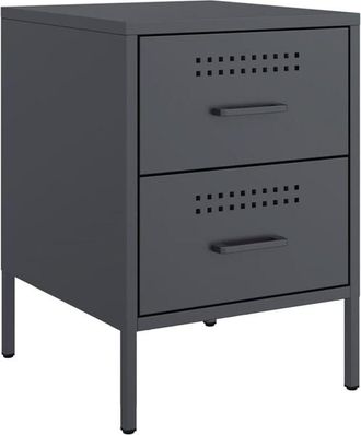 vidaXL Comodino Antracite 36x39x50,5 cm in Acciaio - Vidaxl