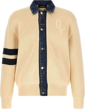 Dsquared2 Beige Denim Mix D2 Cardigan