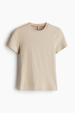 H&M Figurbetontes T-Shirt - Beige