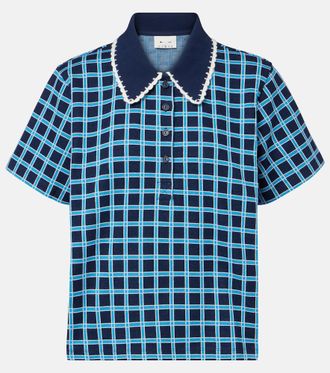The Upside Clubhouse Dom checked cotton polo shirt