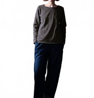 Bibico Classic Sailor Tee In Navy/chartreuse Stripe