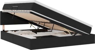 vidaXL Bed with Mattress with LED Black 160 x 200 cm Velvet vidaXL