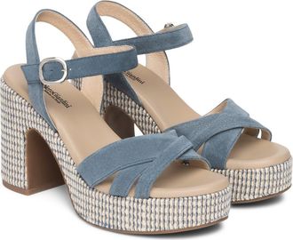 Nero Giardini Ankle Strap Platform Sandal in Denim at Nordstrom, Size 6Us
