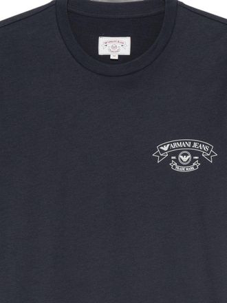 Emporio Armani Logo-Embroidered Cotton T-Shirt - Navy