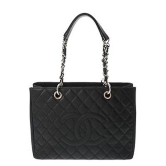 Chanel Black Grained Calfskin Tote Bag (Pre-Owned)