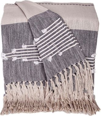 Parkland Collection Adonia Tasseled Throw Blanket in Multi Grey at Nordstrom Rack