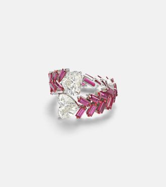 Kamyen Jewellery 18kt white gold ring with rubies and diamonds