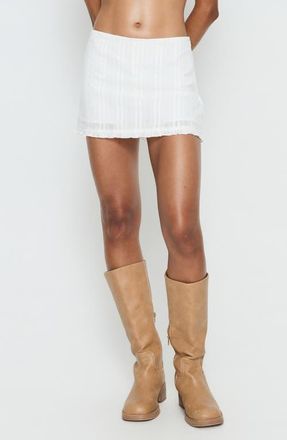 Princess Polly Nyelle Frill Cotton Skort in White at Nordstrom, Size 8