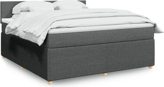 vidaXL Vidaxl - Giroletto A Molle Con Materasso Grigio Scuro 180x200 Cm Tessuto