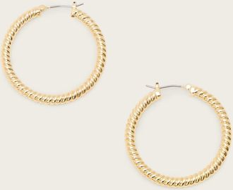 AllSaints Brass Beck Rope Hoop Earrings, Size: One Size
