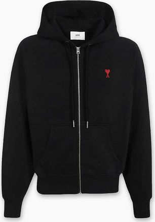 Ami Mens Mens Black Ami Paris de Coeur Zipped Hoodie - Size: 46