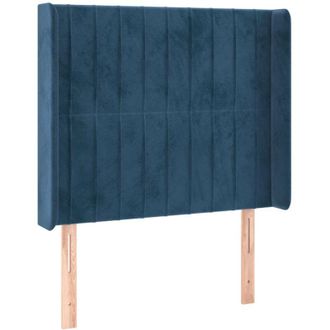 vidaXL Cabecero Con Led De Terciopelo Azul Oscuro 93x16x118/128 Cm Vidaxl