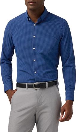 Mizzen+Main Leeward Trim Fit Midnight Navy Joel Plaid Button-Up Shirt at Nordstrom, Size X-Large