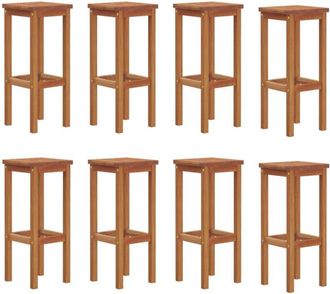 vidaXL Taburetes De Barra De Cocina 8 Unidades Madera Maciza Acacia Vidaxl