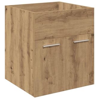 Berkfield Home Sink Cabinet with Built-in Basin & Faucet Artisan Oak in Brown