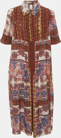 Max Mara Max Mara Multicolor Printed Silk Midi Dress