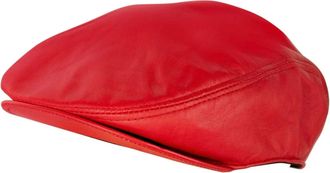 TruClothing Real Leather Flat Cap Ivy Newsboy Peaked Golf Cabbie Hat