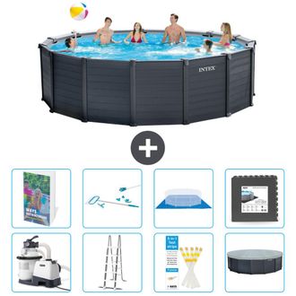 Intex Piscina Graphite Panel Redonda - 478x124 Cm - 9-piezas S565
