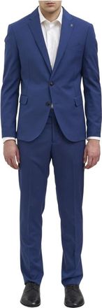 Daniele Alessandrini Abito Monopetto - Heren - Business pakken - Blauw - S - Leer - Kostuums