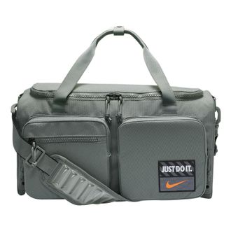 Nike Athletic Zipper Fabric Gym Bag Travel Bag Handbag Unisex Smoke Gray DQ5199-084