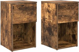 vidaXL Mueble Cama 2 Uds. Roble Ahumado 29 X 31,5 X 49 Cm Vidaxl
