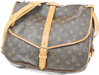Louis Vuitton Saumur Monogram Canvas Brown Canvas Handbag (Pre-Owned)