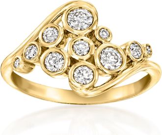 Ross-Simons Bezel-Set Diamond Multi-Row Ring in 14kt Yellow Gold