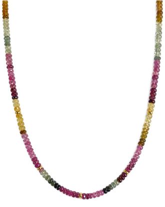 Jewelmak 14K 53.00 Ct. Tw. Multi Tourmaline Necklace