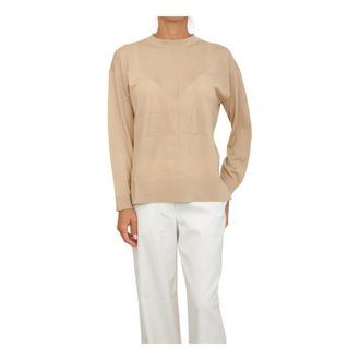 A|X Armani Exchange Pullover - Dames - Ronde hals truien - Beige - XS - Wol - Truien & Vesten