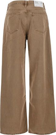 A Gold E Womens Jeans Low Slung Baggy Brown Lyocell