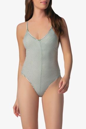 Helen Jon Mitered One-Piece in Fatigue Stripe at Nordstrom, Size X-Small