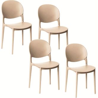 Far Kit 4 sedie polipropilene cucina bar ristorante sedia interno esterno beige crema 167ro