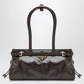 Prada Medium Prada Bonnie handbag in dark brown leather