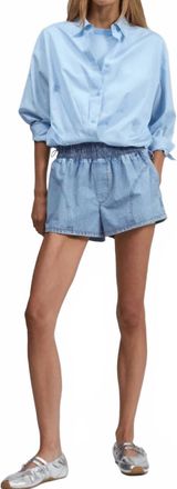 Rag & Bone Miramar Flyweight Run Short In Blue Denim