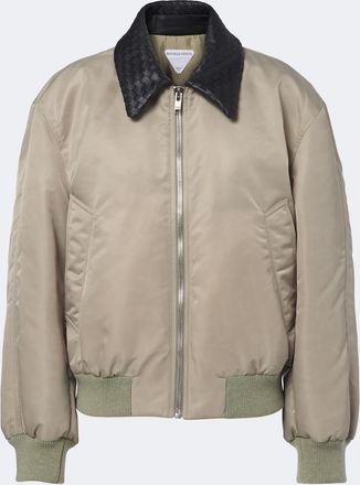 Bottega Veneta Leather-trimmed bomber jacket
