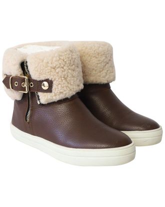 Burberry Womens Leather Skillman Ankle Weather Rain Boot (Authentic Pre- Loved)