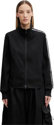 Yohji Yamamoto Chaqueta Deportiva Y-3 con Corte Raw y 3 Rayas - Sweatshirts & Hoodies - Mujer - Negro - S